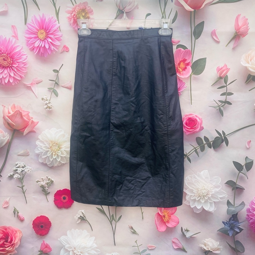 Vintage Phoenx 80’s Black Leather Skirt